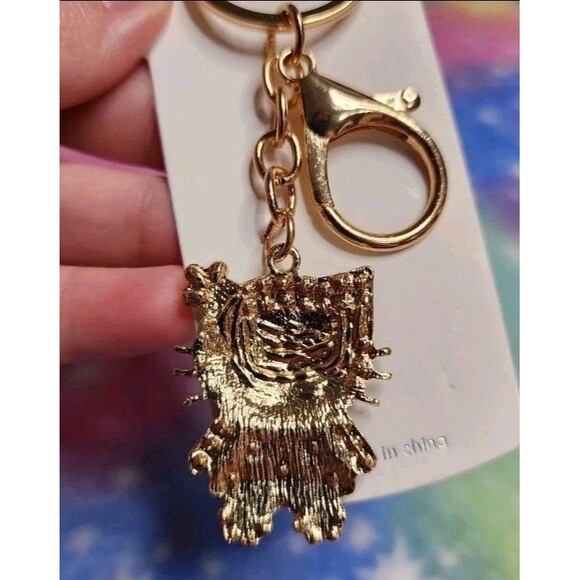 Hello Kitty Brown Dress Rhinestone Keychain With Clip Bling Sanrio Character - Picture 4 of 4